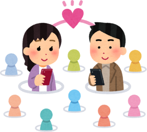 マッチングアプリで婚活する男女