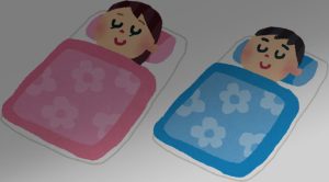 不眠症を解決して、ぐっすりと眠っている人の様子
