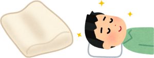 自身に合った枕で眠ると睡眠の質が向上する様子
