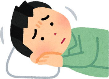 睡眠不足、不眠症で眠れない、寝付けない様子