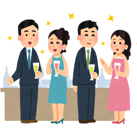 婚活の立食パーティーの様子